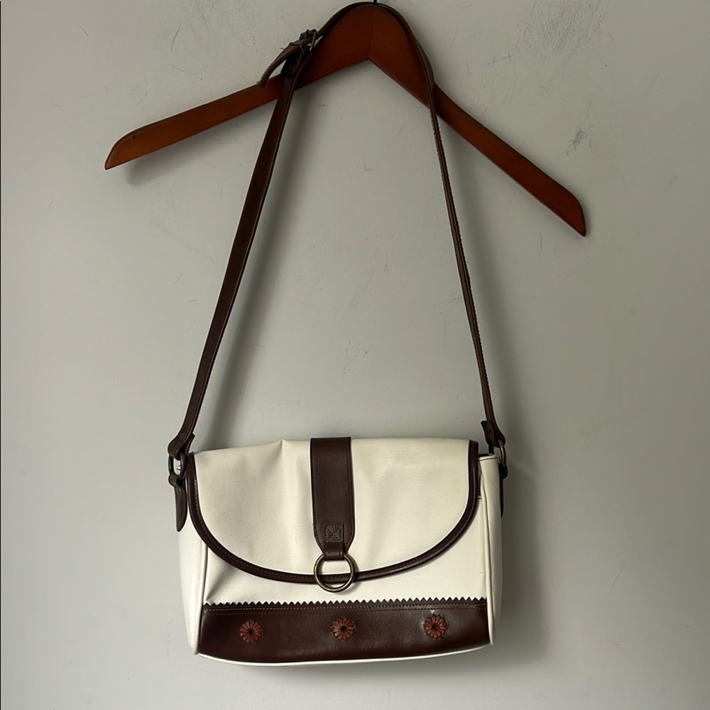 Vtg 90s Liz Claiborne Brown and White Women’s Crossbody Purse 🔴 - Picture 1 of 9